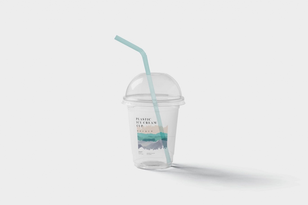 高级个性化逼真VI透明塑料冰淇淋杯设计样机Mockups-联萌后期商店果子坤⎛⎝sockite⎠⎞