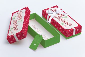 礼盒设计样机 Rectangular Gift Box Mockup