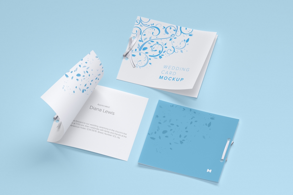邀请卡样机素材 Wedding Card Mockup, Covers and Inner Pages-联萌后期商店果子坤⎛⎝sockite⎠⎞
