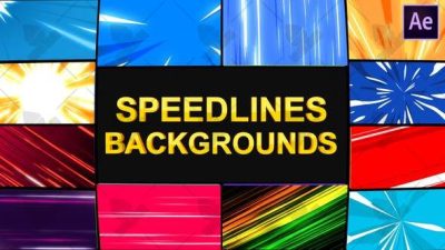 12种酷炫动漫卡通速度线背景动画 Speedlines Backgrounds